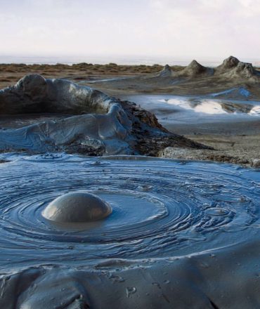 Mud volcanoes in Gobustan National Park, Azerbaijan